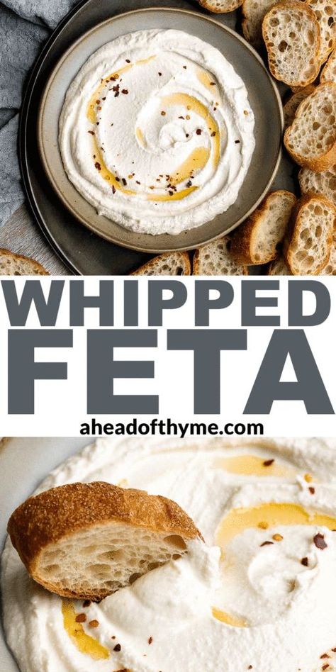 What To Make With Food Processor, Whipped Feta Sauce, Feta Toast Recipe, Simple Impressive Meals, How To Make Whipped Feta, Easy Whipped Feta Dip, Food Processor Dips, Food Processor Sauces, Things To Make With A Food Processor