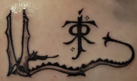 Tolkien Symbol, Smaug Tattoo, Jrr Tolkien, Deathly Hallows Tattoo, Tolkien, Triangle Tattoo, Tatting, Tattoo Quotes, Tattoos