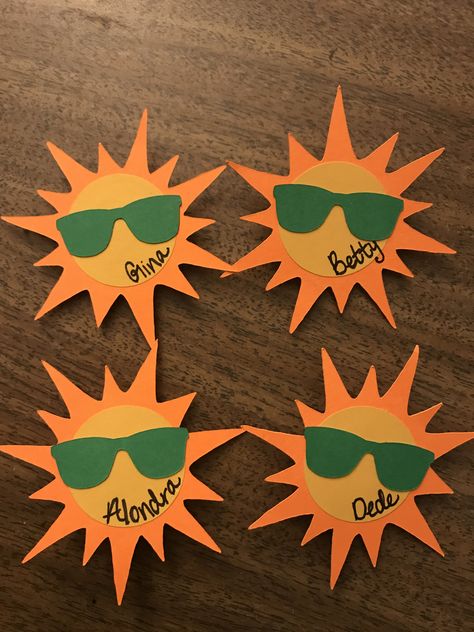 Sunshine Sunglasses Door Tags RA Resident Assistant ResLife Simple Easy Cute Diy Nametag Ideas, Daycare Cubby Ideas Name Tags, Locker Name Tag Ideas, Summer Cubby Tags Preschool, Summer Camp Door Decorations, College Door Name Tags, Door Decorations Dorm Resident Assistant, Door Name Tags Resident Assistant, Flower Door Decs