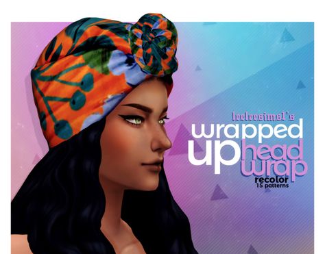 LEELEESIMS1′S HEAD WRAP RECOLOR;a recolor of the head wrap from @leeleesims1‘s wrapped up hair I made this recolor for personal use, but I thought I’d go ahead and share it with yall! This recolor... Sims 4 Head Wrap Cc, Jessi Kpop, African American Makeup, Die Sims 4, Sims Clothes, Sims 4 Mm Cc, Sims Ideas, Sims 4 Mm, The Sims 4 Download