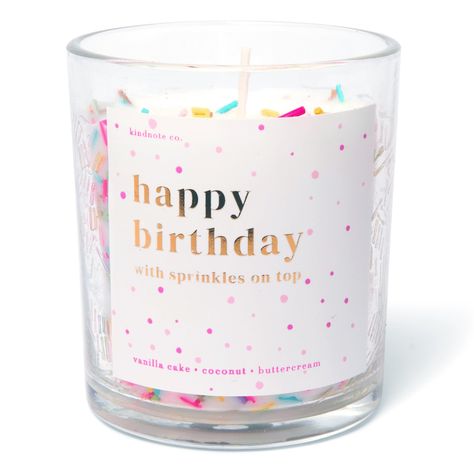 PRICES MAY VARY. Happy Birthday Sprinkle Candle: Our happy birthday candle comes with festive sprinkles and smells so incredibly delicious, it'll feel like a party every time it's lit! This scented candle is made from 100% natural soy wax and has a Vanilla Cake, Coconut & Buttercream scent. Unique Candle Fragrance: Our vanilla candles are infused with our custom-developed scent: Vanilla Cake + Coconut + Buttercream = birthday candle perfection! Unlike other birthday candle scents that are too st Sprinkle Candle, Vanilla Candles, Sprinkles Candle, Sprinkles Birthday Cake, Cake Coconut, Coconut Buttercream, Specialty Candles, Candle Vanilla, Candle Birthday