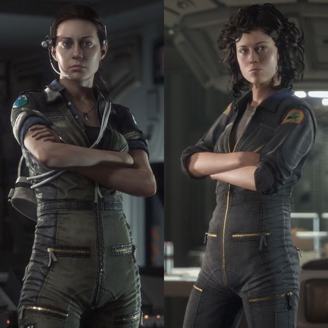 Alien Isolation Amanda Ripley proving jumpsuits can be sexy. Amanda Ripley, Alien Cosplay, Ellen Ripley, Game Trailer, Alien Isolation, Alien 1979, Foto Gif, Arte Alien, Sigourney Weaver