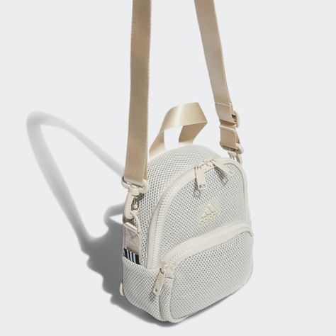 adidas Air-Mesh Mini Backpack - Beige | EW9614 | adidas US Adidas Mini Backpack, Backpack Beige, Beige Adidas, Adidas Backpack, Brown Purses, Duffel Bags, Pretty Bags, Large Backpack, Perfect Bag