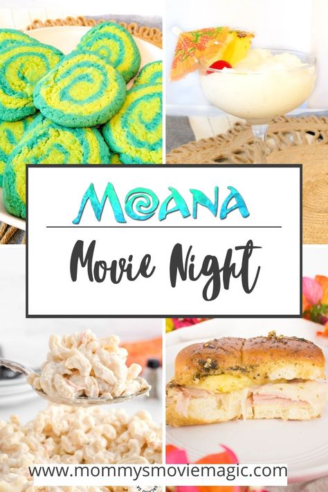 Moana Meal Ideas, Disney Movie Night Menu Luca, Fun Family Movie Night Dinner Ideas, Disney Movie Night Dinner Moana, Stitch Day 626 Food, Moana Disney Dinner, Moana Menu Ideas, Moana Themed Dinner Ideas, Moana Dinner Ideas