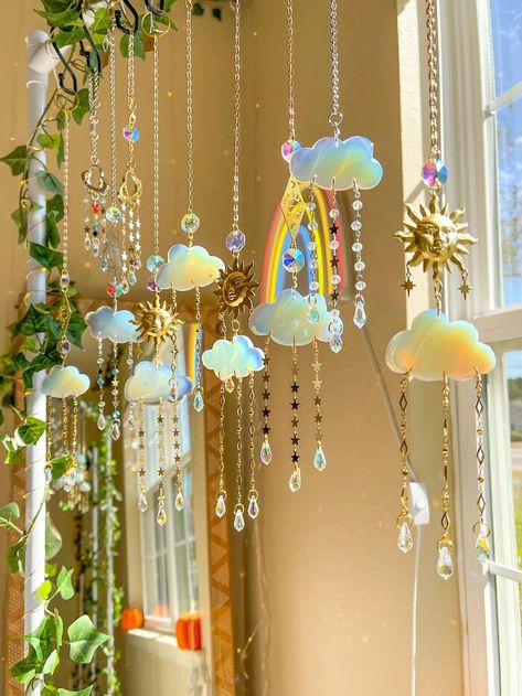 Artistic Room, Wedding Photo Props, Feather Wings, Hippie Decor, Beaded Curtains, Crystal Suncatchers, Feminine Beauty, Wind Chime, Sun Catcher