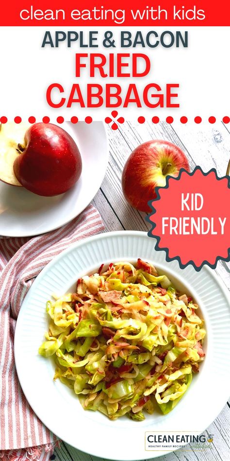 Fried Cabbage {With Apples & Bacon} Cabbage And Apples Recipes, Cabbage Bacon Onion Stir Fry, Fried Cabbage Recipes Easy No Bacon, Irish Fried Cabbage With Bacon, Easy Fried Cabbage, Air Fryer Recipes Gluten Free, Apples And Cabbage Recipe, Fried Cabbage With Bacon Onion And Garlic, Cabbage With Apples