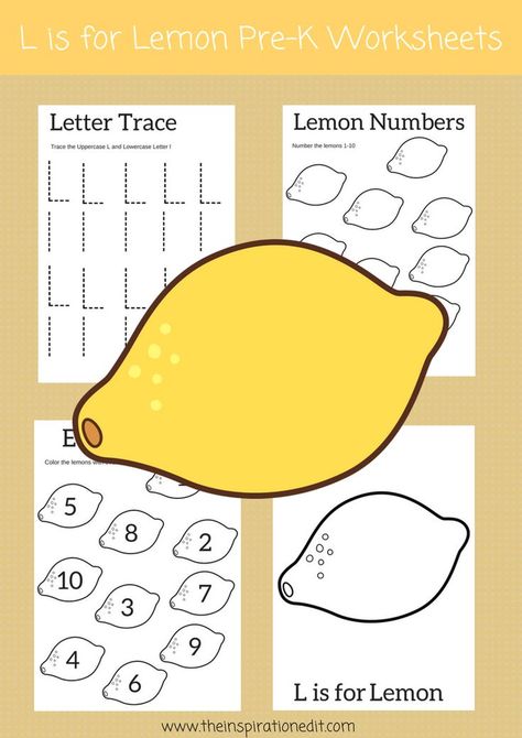 L is for Lemon preschool sheetsL is for Lemon preschool printable #printables #numbers #counting #tracing  #writingpractice #alphabet #lemons #preschool #preschoolprintables #preschoolworksheets #kidsworksheets #earlymaths Lemon Crafts Preschool, Lemon Activities For Preschool, Lemon Activities, L Is For Lemon, Inhome Daycare, Letter L Worksheets, Monkey Craft, Alphabet Activities Kindergarten, Pre K Worksheets