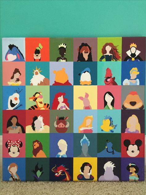 Painting Disney Character Canvas Canvases Eeyore, Goofy, Tiana, Scar, Merida, Evil Queen, Belle, King Triton, Winnie the Pooh, Donald Duck, Sebastian, Cinderella, Olaf, Tigger, Ariel, Piglet, Mulan, Timon, Pocahontas, Cruella de Vil, Pumba,  Aurora Sleeping Beauty, Flounder, Rapunzel, Minnie Mouse, Simba, Elsa, Hades, Genie, Mickey Mouse, Anna, Maleficent, Mushu, Snow White, Ursula, Jasmine Disney Canvas Paintings, Disney Canvas Art, Disney Canvas, Disney Paintings, Wallpaper Disney, Canvas Drawings, Cute Canvas Paintings, Cute Canvas, Arte Disney