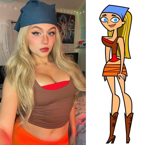 Lindsay from Total Drama Island 🌴 This was supposed to be my cosplay for metrocon and then my car broke down so i couldn’t even go :(( but here she is ♡ - - #tdi#totaldramaisland#lindsaytotaldrama#tdicosplay Lindsay From Total Drama Island, Lindsay And Heather Total Drama Costume, Lindsey Total Drama Island Costume, Total Drama Island Outfits, Lindsay Total Drama Costume, Tdi Costumes, Total Drama Halloween Costumes, Total Drama Halloween, Total Drama Island Costumes