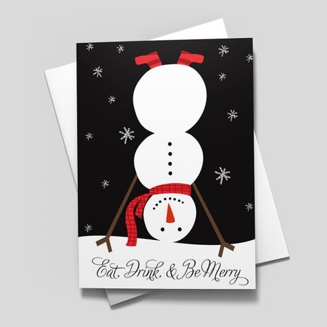 Crazy, Merry Snowman Funny / Humorous by CardsDirect Snowman Card Ideas, Xmas Cards Handmade Kids, Funny Diy Christmas Cards, Snowman Cards Handmade, Simple Christmas Cards Handmade, Homemade Xmas Cards, Diy Christmas Cards For Kids, Funny Christmas Cards Diy, Winter Cards Handmade