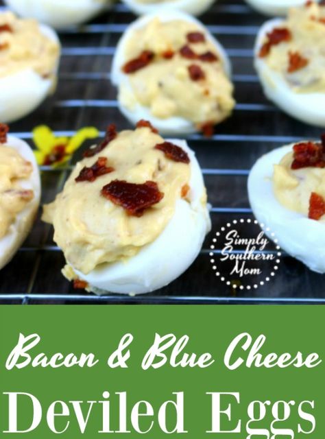 Want something a little different for your potluck meal, church dinner, or tailgating or Superbowl party? Try this bacon blue cheese deviled eggs recipe. Blue Cheese Deviled Eggs, Devilled Eggs Recipe Best, Devilled Eggs, Southern Mom, Cheese Powder, Best Bacon, Recipe Scrapbook, Deviled Eggs Recipe, Eggs Recipe