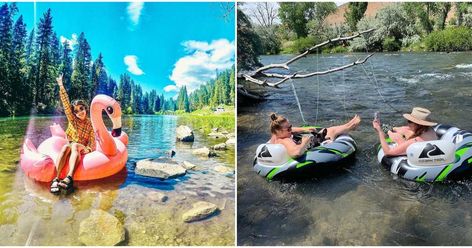 Truckee River, River Float, Tahoe City, Inflatable Float, Tubing River, Forth Of July, Bright Sunshine, Reno Tahoe, Lazy River