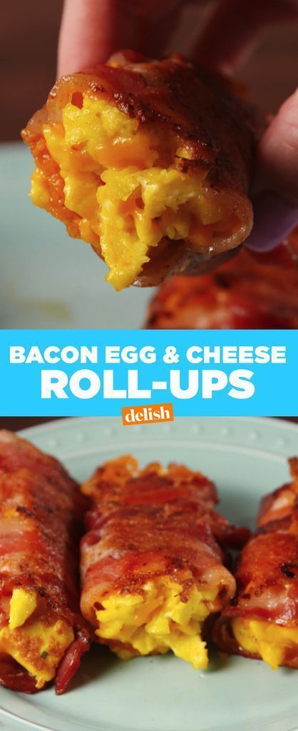 Bacon Egg and Cheese Roll-UpsDelish Quick Keto Breakfast, Desayuno Keto, Cheese Roll, Desserts Keto, Bacon Egg And Cheese, Egg And Cheese, Keto Pancakes, Recetas Keto, Roll Ups