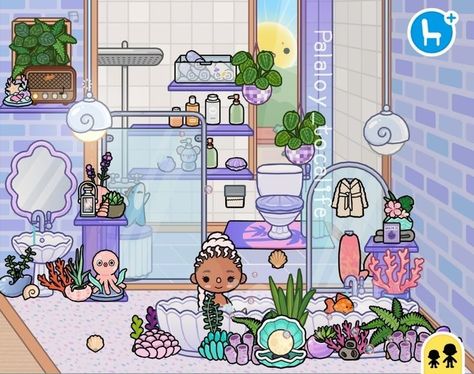 Toca Boca Room Ideas Mermaid House, Toca Boca Mermaid House, Mermaid House, Toca Ideas, Mermaid Bathroom, Free House Design, Mermaid Room, Toca Life, Game Character Design