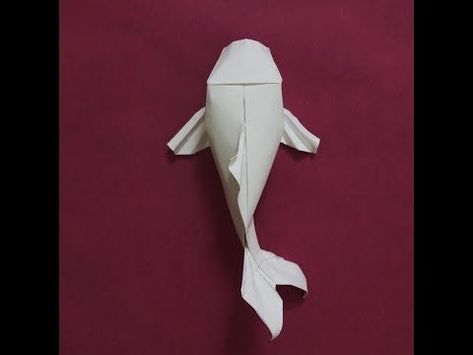 Origami Koi Fish Tutorial, Koi Fish Tutorial, Koi Origami, Origami Koi Fish, Origami Japan, Koi Dragon, Origami Wall Art, Origami Tutorials, Paper Fish