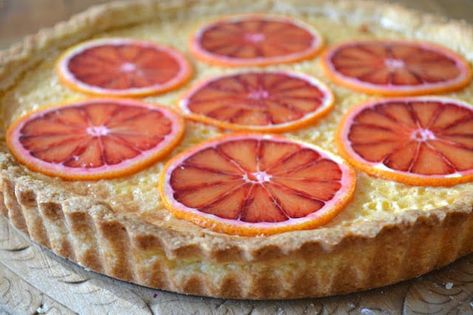 Sicilian Orange Tart Blood Orange Recipes, Orange Tart, Citrus Tart, Tart Crust, Poppy Seed Bread, Cinnamon Honey, Tarts Crust, Seed Bread, Tart Baking