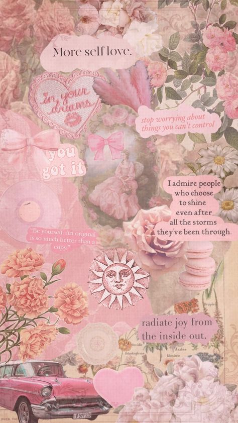 #vintage #pink #paper #quote #selflove #vibes #wallpaper #collage #old #asesthetic #love #quotes #yes Pastel Pink Wallpaper Iphone, Rosé Pink Aesthetic, Bible Verse Wallpaper Iphone, Thought Wallpaper, Pink Thing, Pastel Pink Wallpaper, Paper Quote, Summer Phone, Old Paper Background