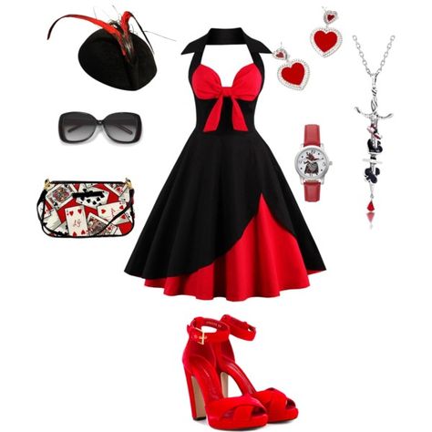 queen of hearts outfit for disneyland dapper day Queen Of Hearts Aesthetic Outfits, Queen Of Hearts Outfit Ideas, Queen Of Hearts Fancy Dress, Outfit For Disneyland, Queen Of Hearts Outfit, Dapper Day Disneyland, Outfit Ideas Casual Summer, Hearts Outfit, Disney Dapper Day