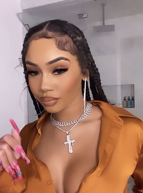 Saweetie Braids, Saweetie Hair Styles, Saweetie Hair, 2022 Makeup, Hair Styles Braids, Icy Girl, Styles Braids, Big Braids, Girls Braids