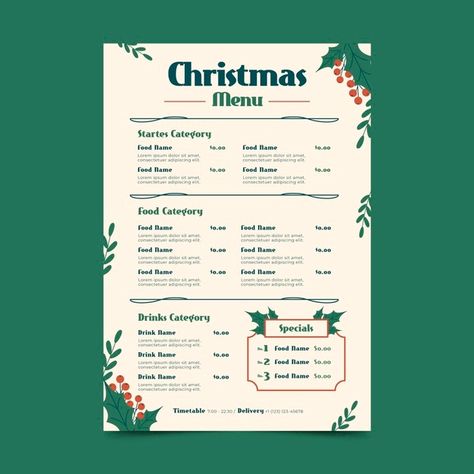 Winter Menu Design, New Year Menu Design, Christmas Menu Card, Healthy Food Restaurant, Japanese Restaurant Menu, Christmas Menu Design, Christmas Menu Template, Menu Design Layout, New Year Menu