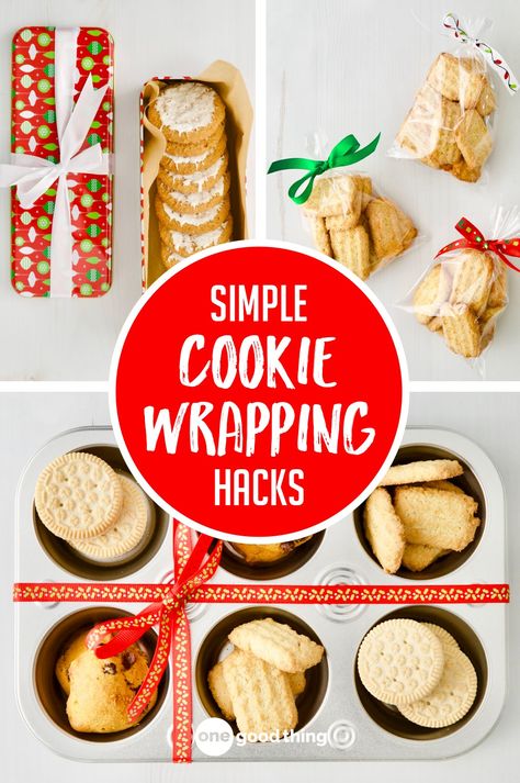 Ways To Package Cookies, Package Christmas Cookies, Cookies For Gifting, Package Cookies, Cookie Wrapping, Cookie Gift Packaging, Holiday Cookie Gift, Sour Cream Cookies, Christmas Cookies Packaging