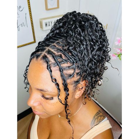 Two Stand Starter Locs, Starter Locs With Curly Ends, Starter Locs Styles Comb Coil, Twist Locs Hairstyles, Two Strand Twist Locs Styles For Women, Starter Loc Sizes, 2 Strand Twist Starter Locs, Starter Locs Two Strand Twist, Loc Styles Medium Updo Women