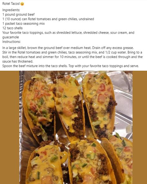 Nacho Tacos, Rotel Tacos, Tacos And Burritos, Food Babe, Health Dinner Recipes, Food Recepie, Easy Casserole Recipes, Food Goals, Mexican Food Recipes Authentic