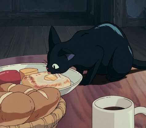 The Cat Returns, Guess The Movie, 귀여운 음식 그림, Kiki Delivery, Söt Katt, Studio Ghibli Movies, Studio Ghibli Art, A Black Cat, Ghibli Movies