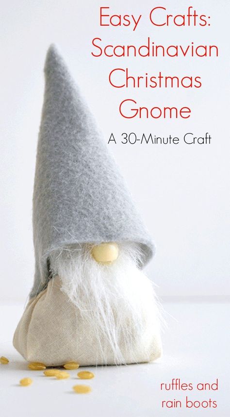 Easy Crafts Scandinavian Christmas Gnome DIY - This 30-minute craft will bring the joy and whimsy of the Christmas gnome into your home. Christmas Gnome Craft, Gnome Craft, Gnomes Diy, Swedish Christmas, Wine Bottle Diy Crafts, Diy Gnomes, Gnomes Crafts, Wine Bottle Crafts, Mason Jar Diy