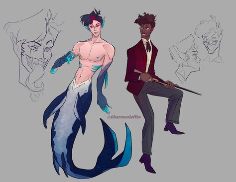 i love @nomifae ‘s mermaid au, so here’s my take on their designs 💕💕💕 #hazbinhotel #radiostatic #staticradio #hazbinalastor #hazbinvox #vox #alastor #hhvox #hhalastor Human Vox Fanart, Vox Alastor, Vox Fanart, Radio Static, Human Alastor, My Little Pony Drawing, Pony Drawing, Hotel Art, Art Memes