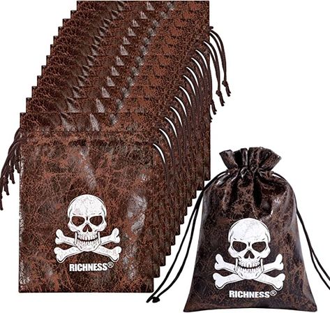 Amazon.com: Richness Pirate Loot Bags Pirate Bags with Drawstring 4.5 x 6.5 Inches Faux Cow Skin Pirate Goodie Bags for Pirate Party Favors Pack of 12 : Home & Kitchen Pirate Party Favors, Pirate Gifts, Treasure Bag, Pirate Theme Party, Pirate Halloween, Pirate Birthday Party, Pirate Treasure, Loot Bags, Pirate Birthday