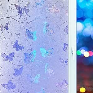 Window Film Bathroom, Bathroom Window Privacy, Butterfly Bathroom, Window Privacy Film, Butterfly Shower Curtain, Frosted Glass Window, Privacy Window Film, Frosted Window Film, Stained Glass Window Film