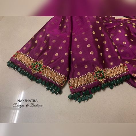 Violet Colour Blouse Aari Work Designs, Violet Colour Blouse, Blouse Aari Work Designs, Pattu Half Saree, Aari Work Designs, Boat Neck Blouse Designs, Blouse Aari Work, Neck Blouse Designs, Maggam Designs