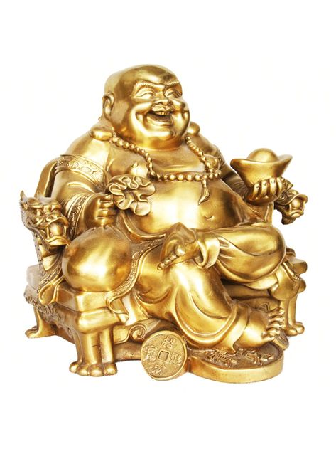 1pc Resin Buddha Statue For Lucky & Happiness, Laughing Buddha On Emperor`S Dragon Chair, Brass Buddhist Statues And Sculptures Home Decor, Gifts For Chinese New Year/Valentines Day/Mothers Day/Fathers Day/BirthdayI discovered amazing products on SHEIN.com, come check them out! Dragon Chair, Feng Shui Money Tree, Buddha Statue Home, Chinese Buddha, Modern Art Sculpture, Birthday Gold, Laughing Buddha, Horse Designs, Home Decor Gifts