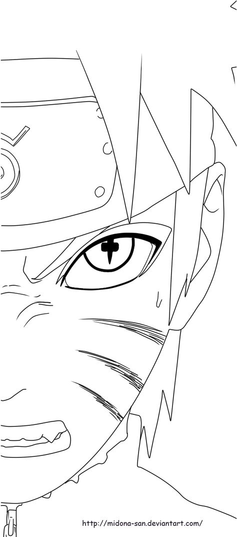 Naruto Kyubi Senjutsu mode lineart by Midona-san Sketches Naruto, Naruto Drawings Sketches, Naruto Lineart, Easy Manga Drawings, Naruto Drawings Easy, Drawing Naruto, Naruto Drawing, Manga Coloring Book, Naruto Sketch Drawing