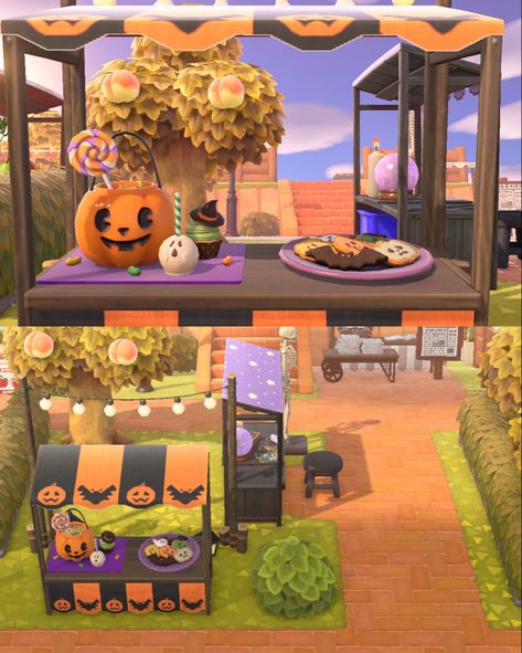 Acnh Halloween Build Ideas, Acnh Halloween Room Ideas, Acnh Halloween Stall, Acnh Halloween Flag, Halloween Acnh Ideas, Acnh Halloween Ideas, Halloween Island Acnh, Acnh Halloween Designs, Acnh Halloween Island