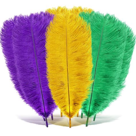 PRICES MAY VARY. What You Will Receive: you will receive 36 pieces of feathers for centerpieces in 3 colors, namely purple, yellow and green, each color has 12 pieces, abundant in quantity, enough to choose and replace, easy to meet your daily and party needs Proper Dimension for Using: the Mardi Gras feathers are about 25-30 cm/ 10-12 inch in length, suitable size for you to use, portable and lightweight Reliable Material: the Mardi Gras crafts feathers are made of natural feather material, ado Diy Party Costumes, Masquerade Holiday Party, Mardi Gras Tree, Mardi Gras Diy, Costume Party Decorations, Masquerade Party Decorations, Carnival Crafts, Wedding Party Centerpieces, Mardi Gras Crafts