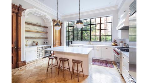 North Slope Landmarked Restoration – Ben Herzog Architect, PC Brownstone Kitchen, Duplex Interior, Recessed Can Lights, Brooklyn House, Parlor Floor, Park Slope, Grand Homes, Hus Inspiration, Row House