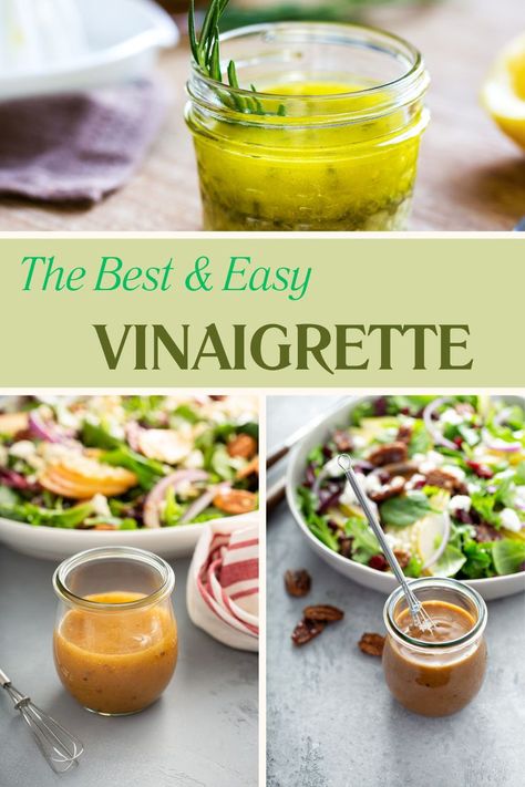 The Best & Easy Vinaigrette Salad Dressing With Avocado Oil, Avocado Oil Salad Dressing, Vinegrate Dressing, Salad Vinaigrette Recipes, Vietnamese Vinaigrette, Vingerete Dressing Recipes, Oil And Vinegar Salad Dressing, Oil Vinegar Salad Dressing, Best Vinaigrette