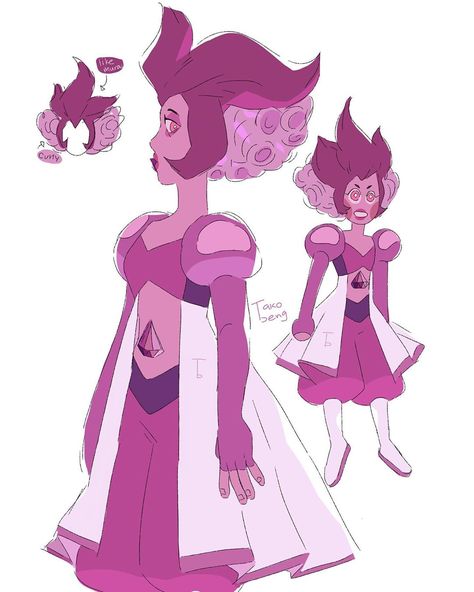 Pink Diamond redesign 😔💦💦 #digitalart #art #sketch #doodle #pink #white #purple #gem #diamond #cute #cool #pinkdiamond #supinkdiamond #owo… Pink Diamond Concept Art, Su Redesign, White Diamond Redesign, Pink Diamond Redesign, Steven Universe Redesign, Pink Diamond Fanart, Diamond Oc, Steven Universe Pink Diamond, Gem Oc