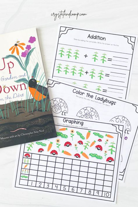 up in the garden down in the dirt activity pack Up In The Garden Down In The Dirt Craft, Dot Marker Printables, Spring Vocabulary, Pre K Worksheets, Ladybug Garden, About Plants, Dot Markers, Kids Exploring, Educational Printables