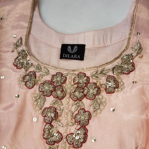 Hand embroidered neckline of a silk kurta Embroidery Neck Design, Hubby Love Quotes, Simple Embroidery Designs, Neck Embroidery, Silk Kurta, Embroidery Neck Designs, Simple Embroidery, Neck Designs, Floral Embroidery