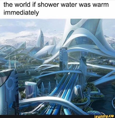 the world if shower water was warm immediately – popular memes on the site iFunny.co #weather #animalsnature #world #shower #water #warm #immediately #pic Exoplanet Landscape, Modern Futurism, Sci Fi Wallpaper, Traveller Rpg, Sci Fi Landscape, Futuristic Building, House Facades, Future Buildings, Sci Fi City