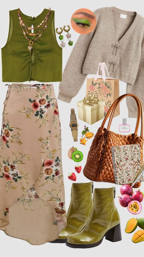 Picnic party or wedding guest #ootd #outfitideas #fashion #fitinspo #outfitinspiration #picnic #eclectic #outfit #weddingguest #party #park #green #yellow Eclectic Outfit, Raspberry Beret, Green Outfits, Picnic Wedding, Funky Outfits, Picnic Party, Guest Outfit, Casual Style Outfits, Curvy Fashion