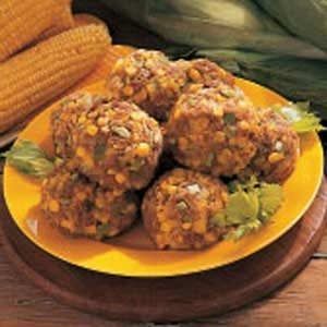 Corn Balls Recipe, Corn Balls, Stuffing Balls Recipe, Stuffing Balls, Homemade Stuffing, Stuffing Recipes, Freezer Cooking, Balls Recipe, Healthy Side Dishes