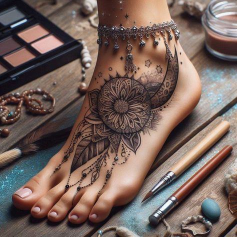 Wrap Around Ankle Tattoos, Nova Tattoo, Amor Tattoo, Robin Tattoo, Bracelet Tattoos, Magic Runes, Ankle Bracelet Tattoo, Tattoos To Cover Scars, Hibiscus Tattoo