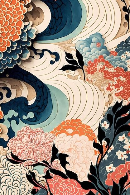 Japanese Ornament Pattern, Japanese Textiles Patterns, Japanese Prints Pattern, Blue Japanese Aesthetic, Asian Art Wallpaper, Japanese Patterns Traditional, Japanese Illustration Art, Japanese Culture Traditional, Japan Traditional Art