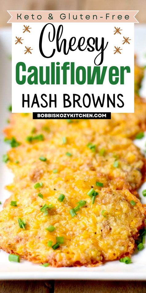 Cheesy Cauliflower Hash Browns Cauliflower Hashbrowns, Cauliflower Steaks Recipes, Garlic Mashed Cauliflower, Holiday Meal Planning, Cheesy Hashbrowns, Brown Recipe, Low Carb Mexican, Hashbrown Recipes, Low Carb Veggies