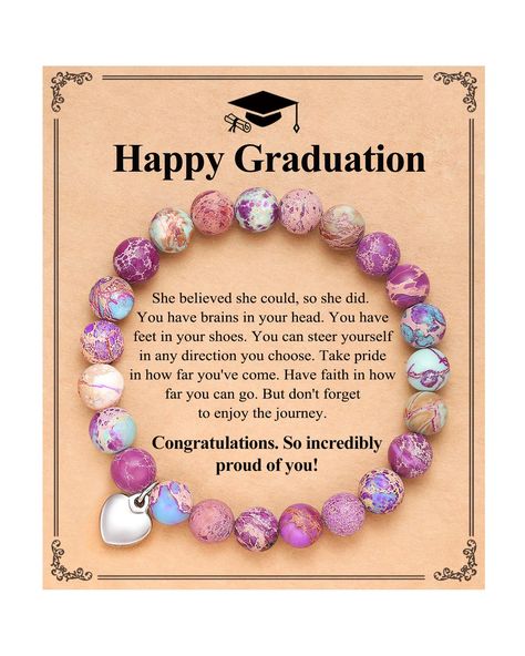 PRICES MAY VARY. 【Graduation Bracelet】-- This bracelet makes a perfect choice as a graduation gift with a card:" Take pride in how far you've come. Have faith in how far you can go. But don't forget to enjoy the journey." Wearing this bracelet will remind you should keep confident and believe you can do it. 【Graduation Gifts for her】-- Give this bracelet as a graduation present for your best friend, daughter, granddaughter, niece, sister, or classmate. Celebrating their PHD, college, high school Middle School Graduation, Diy Graduation Gifts, Graduation Bracelet, Custom Graduation Gift, 8th Grade Graduation, High School Graduation Gifts, Compass Bracelet, Graduation Presents, Happy Graduation