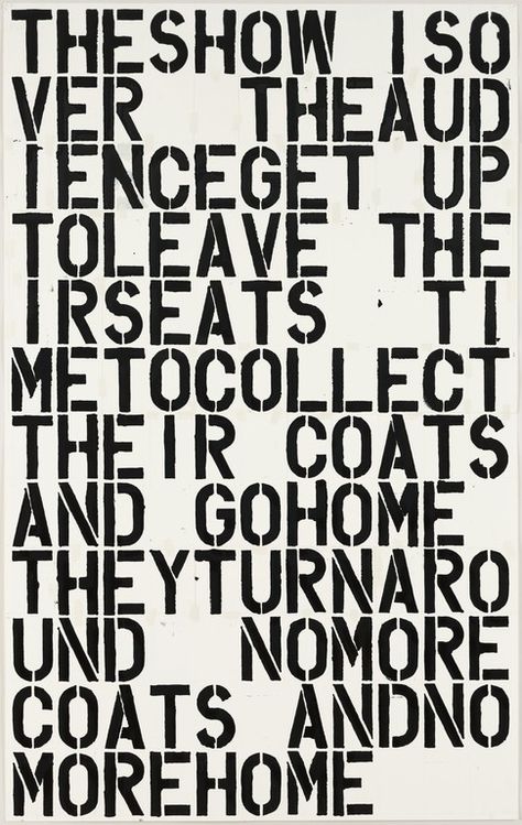 Christopher Wool. Untitled. 1991 | MoMA Christopher Wool, Modern Painters, Contemporary Typography, Wool Art, Famous Words, Web Graphic Design, Letter Stencils, Black And White Painting, Abstract Painters